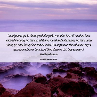 Picture 06 - Samuu'eel Kowaad 2:28 SOM - Oo miyaan isaga ka doortay qabiilooyinka reer - Bible Verse Picture