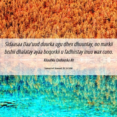 Picture 06 - Samuu'eel Kowaad 20:24 SOM - Sidaasaa Daa'uud duurka ugu dhex dhuuntay, oo - Bible Verse Picture