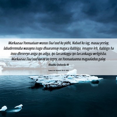 Picture 06 - Samuu'eel Kowaad 20:42 SOM - Markaasaa Yoonaataan wuxuu Daa'uud ku yidhi, - Bible Verse Picture