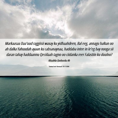 Picture 06 - Samuu'eel Kowaad 23:3 SOM - Markaasaa Daa'uud raggiisii waxay ku yidhaahdeen, - Bible Verse Picture