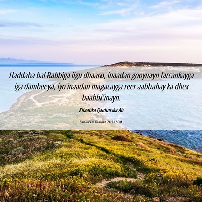 Picture 06 - Samuu'eel Kowaad 24:21 SOM - Haddaba bal Rabbiga iigu dhaaro, inaadan gooynayn - Bible Verse Picture