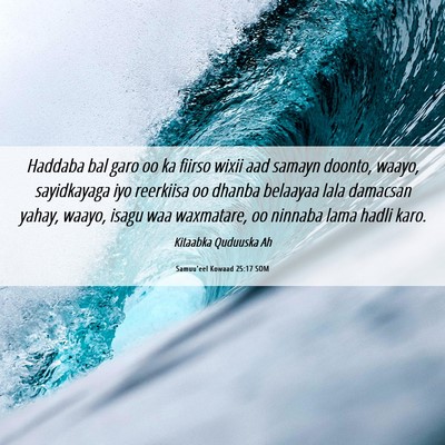 Picture 06 - Samuu'eel Kowaad 25:17 SOM - Haddaba bal garo oo ka fiirso wixii aad samayn - Bible Verse Picture