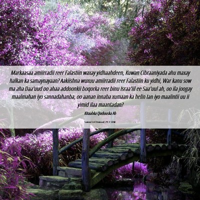 Picture 06 - Samuu'eel Kowaad 29:3 SOM - Markaasaa amiirradii reer Falastiin waxay - Bible Verse Picture