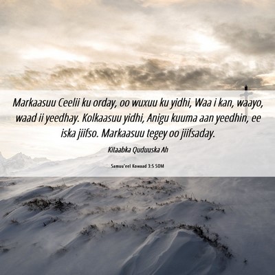 Picture 06 - Samuu'eel Kowaad 3:5 SOM - Markaasuu Ceelii ku orday, oo wuxuu ku yidhi, Waa - Bible Verse Picture