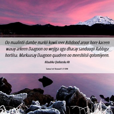 Picture 06 - Samuu'eel Kowaad 5:3 SOM - Oo maalintii dambe markii kuwii reer Ashdood - Bible Verse Picture