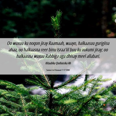 Picture 06 - Samuu'eel Kowaad 7:17 SOM - Oo wuxuu ku noqon jiray Raamaah, waayo, halkaasuu - Bible Verse Picture