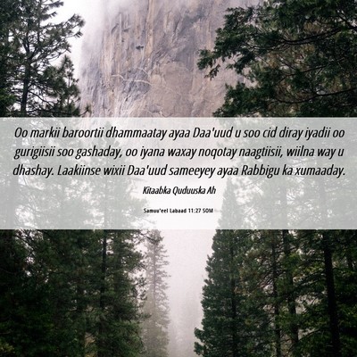 Picture 06 - Samuu'eel Labaad 11:27 SOM - Oo markii baroortii dhammaatay ayaa Daa'uud u soo - Bible Verse Picture