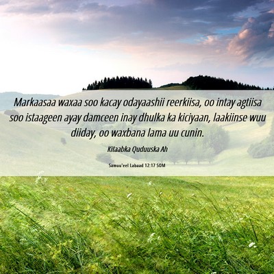 Picture 06 - Samuu'eel Labaad 12:17 SOM - Markaasaa waxaa soo kacay odayaashii reerkiisa, - Bible Verse Picture