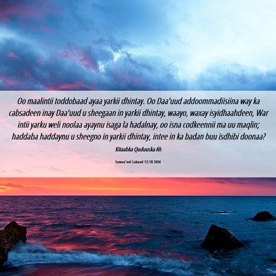 Picture 06 - Samuu'eel Labaad 12:18 SOM - Oo maalintii toddobaad ayaa yarkii dhintay. Oo - Bible Verse Picture
