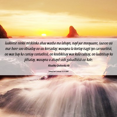 Picture 06 - Samuu'eel Labaad 12:3 SOM - laakiinse ninkii miskiinka ahaa waxba ma lahayn, - Bible Verse Picture