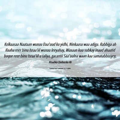 Picture 06 - Samuu'eel Labaad 12:7 SOM - Kolkaasaa Naataan wuxuu Daa'uud ku yidhi, - Bible Verse Picture
