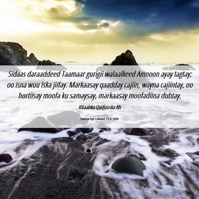 Picture 06 - Samuu'eel Labaad 13:8 SOM - Sidaas daraaddeed Taamaar gurigii walaalkeed - Bible Verse Picture