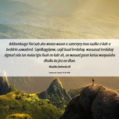 Picture 06 - Samuu'eel Labaad 14:20 SOM - Addoonkaaga Yoo'aab ahu wuxuu waxan u sameeyey - Bible Verse Picture