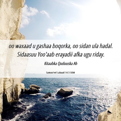 Picture 06 - Samuu'eel Labaad 14:3 SOM - oo waxaad u gashaa boqorka, oo sidan ula hadal. - Bible Verse Picture