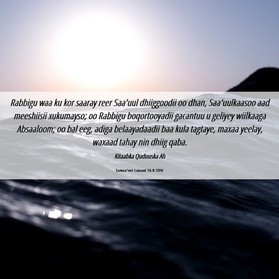 Picture 06 - Samuu'eel Labaad 16:8 SOM - Rabbigu waa ku kor saaray reer Saa'uul - Bible Verse Picture