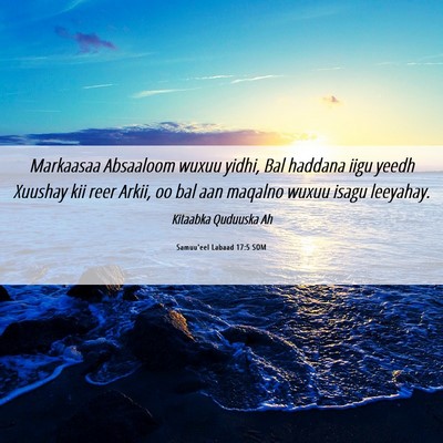 Picture 06 - Samuu'eel Labaad 17:5 SOM - Markaasaa Absaaloom wuxuu yidhi, Bal haddana iigu - Bible Verse Picture
