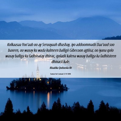Picture 06 - Samuu'eel Labaad 2:13 SOM - Kolkaasaa Yoo'aab oo ay Seruuyaah dhashay, iyo - Bible Verse Picture