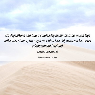 Picture 06 - Samuu'eel Labaad 2:17 SOM - Oo dagaalkiina aad buu u kululaaday maalintaas; - Bible Verse Picture