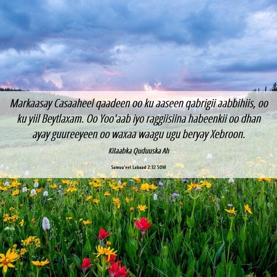 Picture 06 - Samuu'eel Labaad 2:32 SOM - Markaasay Casaaheel qaadeen oo ku aaseen qabrigii - Bible Verse Picture