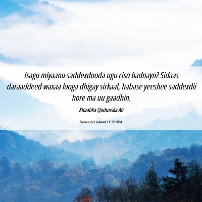Picture 06 - Samuu'eel Labaad 23:19 SOM - Isagu miyaanu saddexdooda ugu ciso badnayn? - Bible Verse Picture