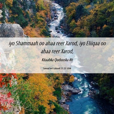 Picture 06 - Samuu'eel Labaad 23:25 SOM - iyo Shammaah oo ahaa reer Xarod, iyo Eliiqaa oo - Bible Verse Picture