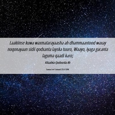 Picture 06 - Samuu'eel Labaad 23:6 SOM - Laakiinse kuwa waxmatarayaasha ah dhammaantood - Bible Verse Picture