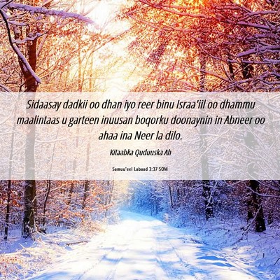 Picture 06 - Samuu'eel Labaad 3:37 SOM - Sidaasay dadkii oo dhan iyo reer binu Israa'iil - Bible Verse Picture