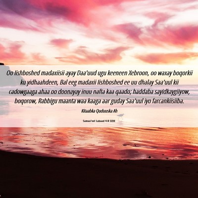 Picture 06 - Samuu'eel Labaad 4:8 SOM - Oo Iishboshed madaxiisii ayay Daa'uud ugu keeneen - Bible Verse Picture