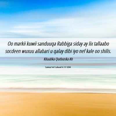 Picture 06 - Samuu'eel Labaad 6:13 SOM - Oo markii kuwii sanduuqa Rabbiga siday ay lix - Bible Verse Picture