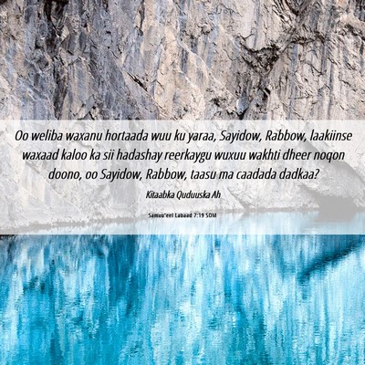 Picture 06 - Samuu'eel Labaad 7:19 SOM - Oo weliba waxanu hortaada wuu ku yaraa, Sayidow, - Bible Verse Picture