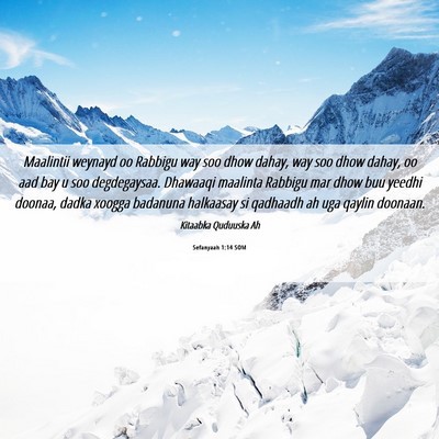 Picture 06 - Sefanyaah 1:14 SOM - Maalintii weynayd oo Rabbigu way soo dhow dahay, - Bible Verse Picture