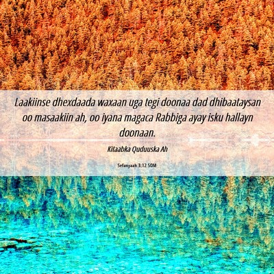 Picture 06 - Sefanyaah 3:12 SOM - Laakiinse dhexdaada waxaan uga tegi doonaa dad - Bible Verse Picture