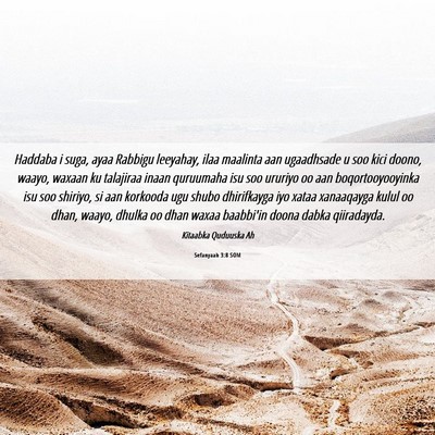 Picture 06 - Sefanyaah 3:8 SOM - Haddaba i suga, ayaa Rabbigu leeyahay, ilaa - Bible Verse Picture