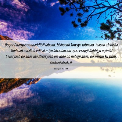 Picture 06 - Sekaryaah 1:7 SOM - Boqor Daariyus sannaddiisii labaad, bisheedii kow - Bible Verse Picture