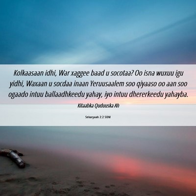 Picture 06 - Sekaryaah 2:2 SOM - Kolkaasaan idhi, War xaggee baad u socotaa? Oo - Bible Verse Picture