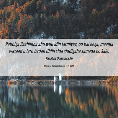 Picture 06 - Sharciga Kunoqoshadiisa 1:10 SOM - Rabbiga Ilaahiinna ahu wuu idin tarmiyey, oo bal - Bible Verse Picture
