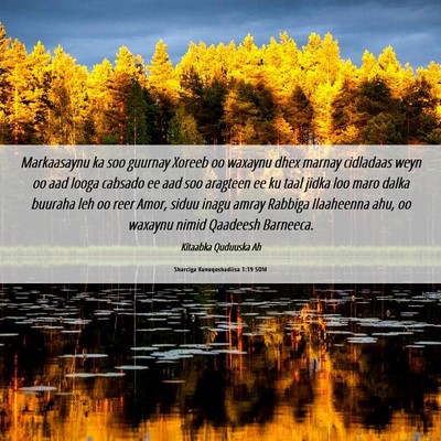 Picture 06 - Sharciga Kunoqoshadiisa 1:19 SOM - Markaasaynu ka soo guurnay Xoreeb oo waxaynu dhex - Bible Verse Picture