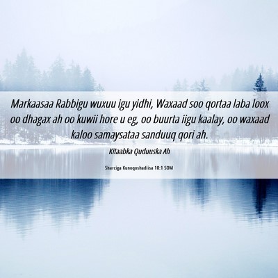 Picture 06 - Sharciga Kunoqoshadiisa 10:1 SOM - Markaasaa Rabbigu wuxuu igu yidhi, Waxaad soo - Bible Verse Picture
