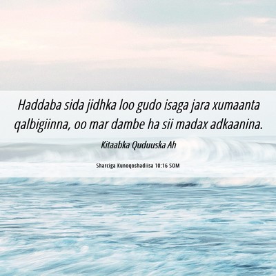 Picture 06 - Sharciga Kunoqoshadiisa 10:16 SOM - Haddaba sida jidhka loo gudo isaga jara xumaanta - Bible Verse Picture