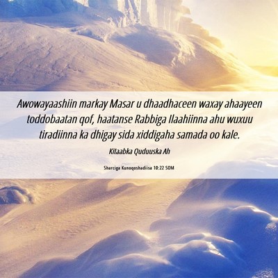 Picture 06 - Sharciga Kunoqoshadiisa 10:22 SOM - Awowayaashiin markay Masar u dhaadhaceen waxay - Bible Verse Picture