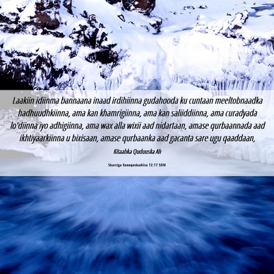 Picture 06 - Sharciga Kunoqoshadiisa 12:17 SOM - Laakiin idiinma bannaana inaad irdihiinna - Bible Verse Picture