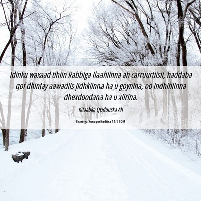 Picture 06 - Sharciga Kunoqoshadiisa 14:1 SOM - Idinku waxaad tihiin Rabbiga Ilaahiinna ah - Bible Verse Picture