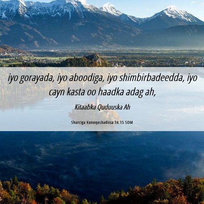 Picture 06 - Sharciga Kunoqoshadiisa 14:15 SOM - iyo gorayada, iyo aboodiga, iyo shimbirbadeedda, - Bible Verse Picture