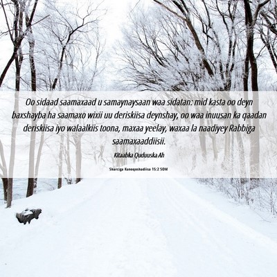 Picture 06 - Sharciga Kunoqoshadiisa 15:2 SOM - Oo sidaad saamaxaad u samaynaysaan waa sidatan: - Bible Verse Picture