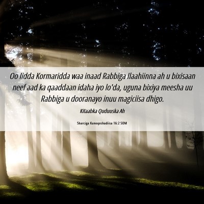 Picture 06 - Sharciga Kunoqoshadiisa 16:2 SOM - Oo Iidda Kormaridda waa inaad Rabbiga Ilaahiinna - Bible Verse Picture