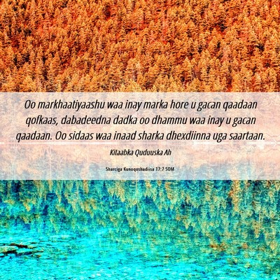 Picture 06 - Sharciga Kunoqoshadiisa 17:7 SOM - Oo markhaatiyaashu waa inay marka hore u gacan - Bible Verse Picture
