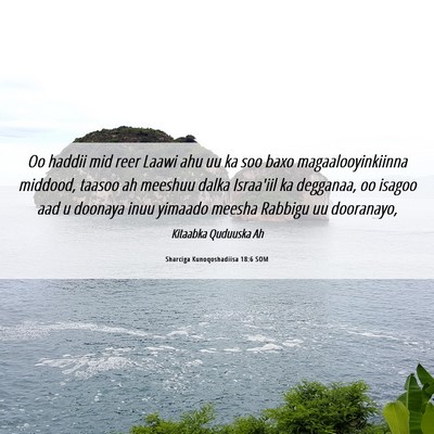 Picture 06 - Sharciga Kunoqoshadiisa 18:6 SOM - Oo haddii mid reer Laawi ahu uu ka soo baxo - Bible Verse Picture