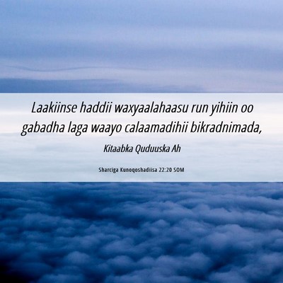 Picture 06 - Sharciga Kunoqoshadiisa 22:20 SOM - Laakiinse haddii waxyaalahaasu run yihiin oo - Bible Verse Picture