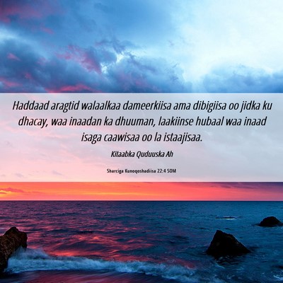 Picture 06 - Sharciga Kunoqoshadiisa 22:4 SOM - Haddaad aragtid walaalkaa dameerkiisa ama - Bible Verse Picture