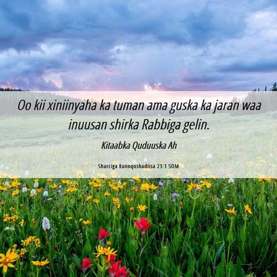 Picture 06 - Sharciga Kunoqoshadiisa 23:1 SOM - Oo kii xiniinyaha ka tuman ama guska ka jaran waa - Bible Verse Picture